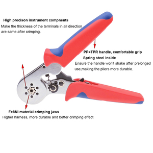 <span class=keywords><strong>Pince</strong></span> à <span class=keywords><strong>sertir</strong></span> manuelle auto-ajustable professionnelle LISIDA LSC8 6-6 en acier au carbone pour embouts de câbles, OEM - Product Image 4