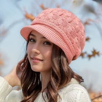 Nouvelle casquette de baseball en tricot pour l'hiver, chaude et résistante au froid, doublée de polaire, pour femmes d'âge moyen et âgées