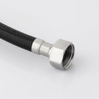 Tuyau tressé EPDM noir FANSKI 12 mm 1/2 femelle x 1/2 femelle, connecteur flexible moderne pour alimentation en eau de salle de bain