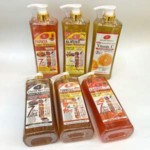 In Offerta Speciale e Disponibile in Magazzino: Bagnoschiuma Esfoliante da 1000ml Illuminante alla Curcuma con Vitamina C, Papaia e Rosa, Gel Doccia Idratante per il Corpo - Product Image 1