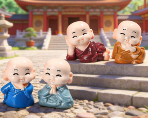 Mini Estatueta de Monge Bebê em Resina Kawaii, Estátuas de Buda para Meditação Zen, Ornamento para Mesa, Bonsai, Aquário e Jardim de Fadas, Atacado, DIY - Product Image 5