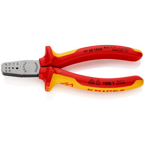 Alicates de crimpado Knipex 0.25-2.5 mm AWG 23-13 1000 V aislados, hechos en Alemania - Product Image 1