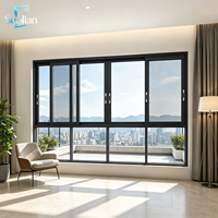 Fenêtre coulissante moderne en alliage d'aluminium, double vitrage à haute efficacité énergétique pour la rénovation de maisons et appartements