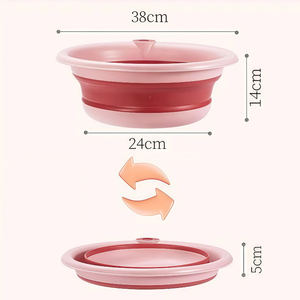 Bassin pliable en PP pour bébé, petit bassin rond en <span class=keywords><strong>plastique</strong></span> pour le lavage du visage et des pieds des nouveau-nés et des tout-petits - Product Image 5