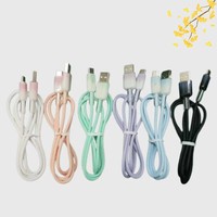 Câble de charge rapide USB-A vers USB-C en nylon tressé multicolore pour téléphones mobiles (1/2 m) – Compatible iPhone 17, 16, 15 et Samsung