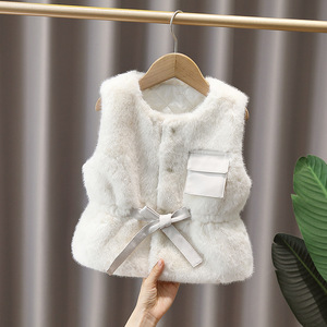 Chaleco Cálido de Princesa con Peluche para Bebé Niña, Otoño Invierno, Lindo, con Cintura Ajustada, Sin Mangas - Product Image 2