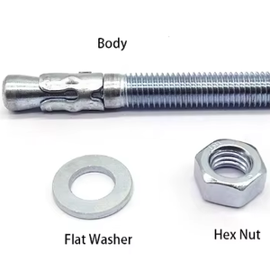 Sujetadores de anclaje de manguito galvanizado de alta resistencia, anclajes de cuña de acero para anclajes de expansión de inserción de hormigón, caja empaquetada en pulgadas - Product Image 2