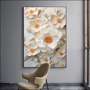Quadro <span class=keywords><strong>su</strong></span> <span class=keywords><strong>Tela</strong></span> <span class=keywords><strong>con</strong></span> Stampa Digitale di Fiori ad Acquerello, Arte Moderna da Parete <span class=keywords><strong>con</strong></span> <span class=keywords><strong>Cornice</strong></span> per Soggiorno e Arredamento Casa - Product Image 3