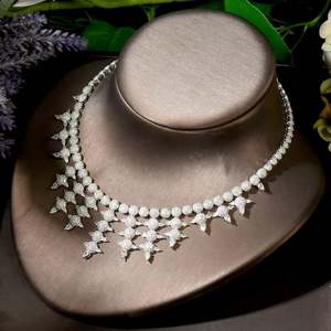 HIBRIDE mode 4 pièces luxe géométrique dubaï ensemble de bijoux pour femmes mariage cubique Zircon CZ africain indien bijoux de mariée N-1816 - Product Image 5