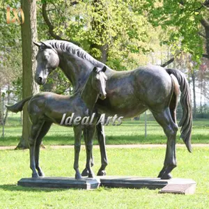 Ideale Kunst gute Qualität Gusseisen Pferdes kulptur Guss Garten Messing Bronze Pferdes tatue