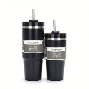 30oz Multi-scene Vacuum Insulated Stainless Steel <b>Tumbler</b> Car Ice <b>Cup</b> Handle <b>Straw</b> Sports Fitness Drinkware - Product Image 2