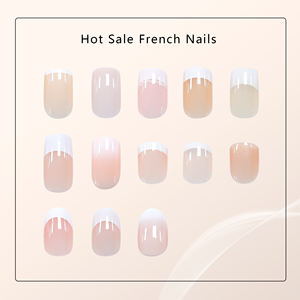 <span class=keywords><strong>Faux</strong></span> <span class=keywords><strong>Ongles</strong></span> Acrylique Pleine Couverture Réutilisable 24 Pcs Court Carré Brillant Ombre Nude Presse Pour Femmes Et Filles - Product Image 5