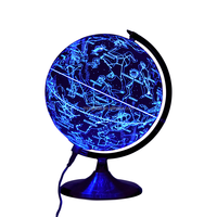 Globe terrestre éducatif espagnol MPR Globe, cadre métallique bleu, diamètre 20 cm - Outil d'apprentissage de la géographie de bureau, cartes détaillées et durables