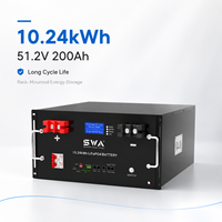 Système de stockage solaire SWA ENERGY avec batterie empilable 5kWh 10kWh 48V 100Ah 200Ah LiFePO4, certifié UL9540 UL1973 CE, conception modulaire