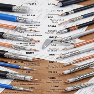 Venta Directa de Fábrica, Cable Coaxial RG6 RG59 para CCTV, Cable de Cámara con Cable de Alimentación 2DC, Cable de Telecomunicaciones <span class=keywords><strong>Cccam</strong></span> - Product Image 1