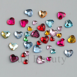 Mini diamantes de imitación coloridos con forma de corazón para decoración de uñas, adornos de gemas para uñas con forma de corazón, para manicura DIY, venta al por mayor - Product Image 4