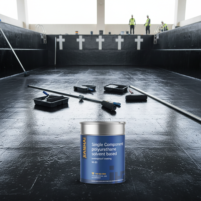 Chemical Resistant Polyurethane Coating CE  for Swimming Pool Water Tank Sealing High Tensile Strength Liquid Waterproof Coating
