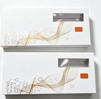 Boîte cadeau rigide personnalisée en carton avec fenêtre longue, impression ligne moléculaire dorée et insert en mousse EVA pour kit d'instruments de précision