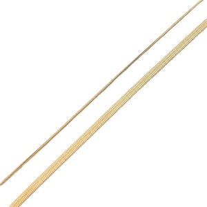 Bracelet double couche avec chaîne à lames et chaîne serpent ronde |   Acier inoxydable plaqué or 18K PVD |   Ajustable 17cm + 5cm |   Hypoallergénique - Product Image 5