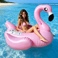 Flotteur gonflable géant flamant rose de 51 pouces - Matériau PVC durable, radeau gonflable pour la plage et les fêtes d'été