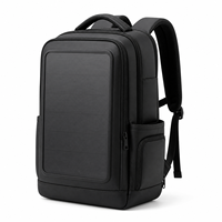 Sac à dos pour ordinateur portable à chargement solaire, noir, grand panneau, sac à dos professionnel avec poche latérale zippée pour les trajets quotidiens et les voyages