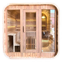 Douche de sauna sec en bois sur mesure salle de sauna extérieure combinée avec système de contrôle auto-chauffant