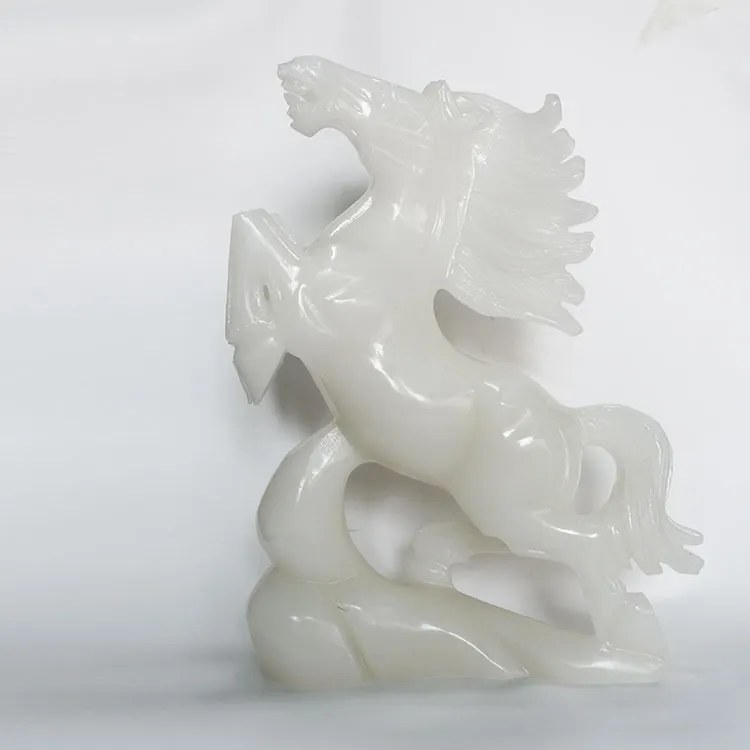 Diy在庫あり100% 本物の天然水晶彫刻馬/手渡し石彫刻馬風水装飾品