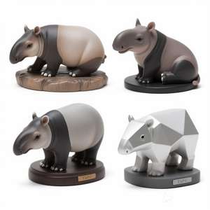 Estatuilla de resina de <span class=keywords><strong>tapir</strong></span> caprichoso, tronco pintado a mano, estatua de poliresina de nariz, Decoración de mesa de jungla - Product Image 1