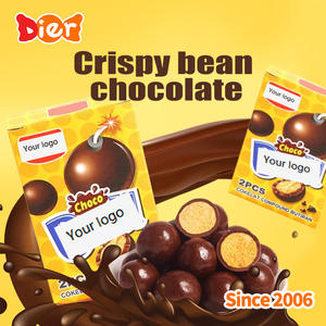 Vente en gros ODM Bonbons Marque privée personnalisée Collation halal Mini Melissa Haricot au chocolat Bonbons à la peau croustillante Bonbons Boules de chocolat au cacao - Product Image 3