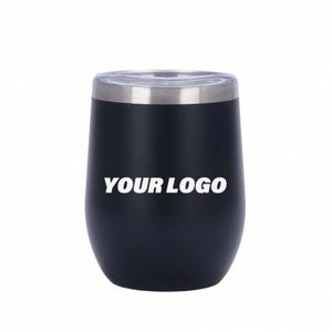 Tasse à café isotherme sous vide en acier inoxydable double paroi de 12 oz, forme d'œuf, avec couvercle, pour l'extérieur - Product Image 1