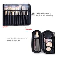 Le support portatif d'organisateur de brosse de maquillage de voyage avec la fermeture à glissière peut tenir 20 + pinceaux sac cosmétique enrouler la pochette de cas