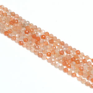 Cuentas de Coral de bambú redondas naturales pequeñas de 3mm y 4mm, rojo, rosa, blanco, melocotón, naranja, para fabricación de joyas <span class=keywords><strong>DIY</strong></span>, hebra de cuentas de piedra - Product Image 2