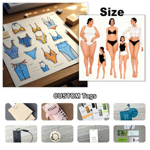 مجموعة ملابس سباحة من قطعتين بتصميم هالتر بلونين (أسود ونمر) مع حمالة صدر مبطنة - Product Image 6