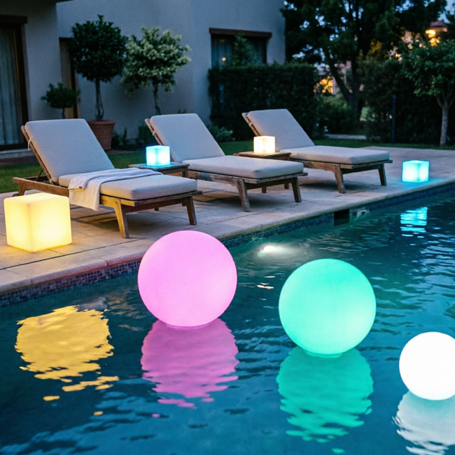 30cm Orbs Rechargeable Plastic Floating Cube Lamp RGB LED Swimming Pool Lights Party Decoration IP68 Rated Portable Dimmable