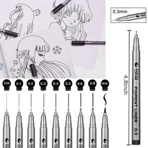 9 आकार के हाथ लेटरिंग और सुलेख ब्रश पेन स्केचिंग ड्राइंग और चित्रण लिखने के लिए ब्लैक इंक आर्ट मार्कर सेट करें