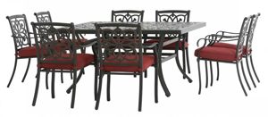 Ensemble de patio en <span class=keywords><strong>aluminium</strong></span> coulé robuste 7 pièces, table à manger résistante à la rouille et fauteuils confortables pour la vie en plein air - Product Image 4