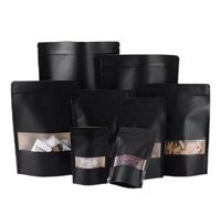 Pochette Doypack Marron Mat avec Fermeture Zip et Fenêtre Personnalisée, Qualité Alimentaire, Biodégradable, Écologique, en PE, pour Chips, Aliments pour Animaux, Sucre