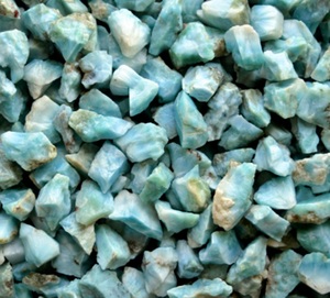 Pierres de gravier larimar naturelles, g, pierre brute, larimar brute, minérale, cristal poli, rayures, vente en gros - Product Image 1