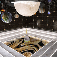 Dalles en pierre frittée onyx noir or, carreaux en porcelaine polis et émaillés pour la décoration intérieure et murale de salles de bain de luxe