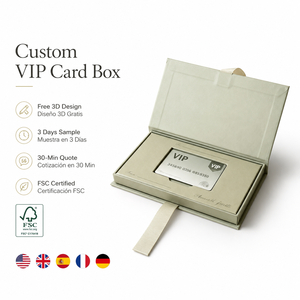 Boîte de rangement pour cartes VIP en carton rigide personnalisé de qualité supérieure avec fermeture magnétique et ruban pour l'emballage de cartes de crédit et de cartes cadeaux - Product Image 2