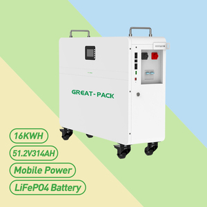 แบตเตอรี่แบบแยกส่วน 8000 รอบ 51.2V 314Ah แบบต่อพ่วงได้ พร้อมล้อและที่จับ รองรับการสื่อสารแบบ CAN สำหรับระบบไฮบริดกริดพลังงานแสงอาทิตย์ - Product Image 1