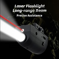 Linterna láser roja táctica LED de 1000 lúmenes con IP65 impermeable 400-500M distancia de haz USB tipo C recargable
