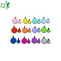 Oktélécommande — Design de cercle en Silicone pour chien, étiquette d'identification Double face, nom et numéro des animaux de compagnie, adapté au chat