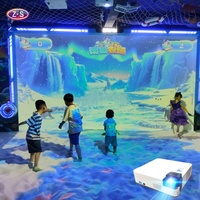 Système de jeu interactif mural de projection immersive avec bibliothèque de contenu extensible pour les zones de divertissement des complexes hôteliers