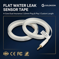 Câble de détection de fuite d'eau intelligent ultra-mince 0,2 mm en PET conducteur, système d'alarme TCP pour salle serveur Tuya Smart