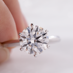 Anello <span class=keywords><strong>Solitario</strong></span> <span class=keywords><strong>di</strong></span> Tendenza con <span class=keywords><strong>Diamante</strong></span> Coltivato in Laboratorio, Oro Bianco 14K, 3 Carati D VS1, Taglio Brillante, Certificato IGI, per Fidanzamento - Product Image 2