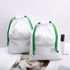 ถุงผ้าแคนวาสแบบเป็นมิตรกับสิ่งแวดล้อม สำหรับใส่เครื่องประดับ พิมพ์โลโก้ได้ตามต้องการ ใช้สำหรับใส่หวี น้ำหอม เครื่องสำอาง ของขวัญ  ถุงผ้ากันฝุ่น - Product Image 1