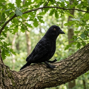 Corbeau réaliste personnalisé de 20 cm, noir, à bec large, jouet en peluche, fabrication professionnelle OEM ODM en coton PP pour <span class=keywords><strong>la</strong></span> décoration de scènes et les cadeaux - Product Image 1