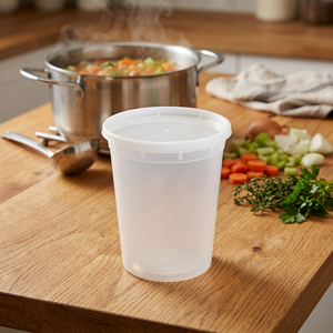 Tiya 32 oz Disposable Plastic <strong>Food</strong> Soup Cups <strong>Hot</strong> Soup Deli <strong>Containers</strong> PP Plastic Microwave Soup Deli <strong>Containers</strong> With Lid - Product Image 1