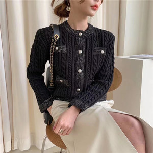 Trend Fashion Women Crop Top Sweaters Autumn Winter Long Sleeve Slim <strong>Knitted</strong> Button <strong>Open</strong> Front Cardigan Ladies Knit Coats - Product Image 4
